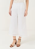 Polly embroidered capri trousers BIANCO WHITE Woman image number 2