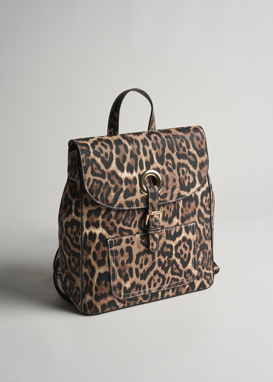 Balou animalier print backpack NERO BLACK Woman , image number 1