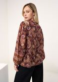 Bruny lurex print blouse ROSSO BORDEAUXAZZURRO BREZZA Woman image number 4