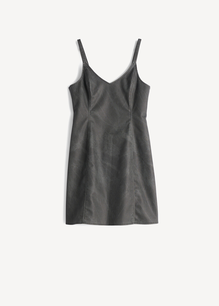 Aky faux leather mini dress GRIGIO GREY Woman , image number 7