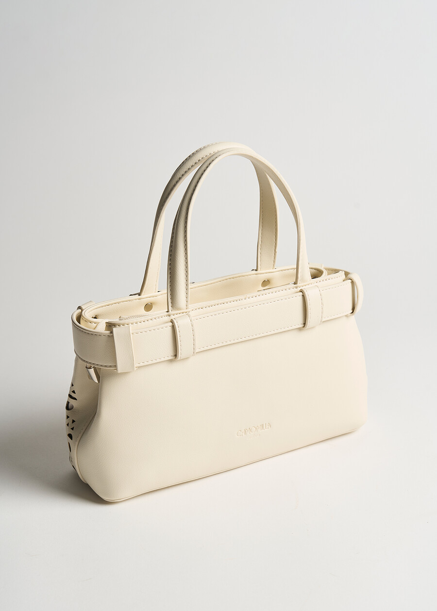 Brik Small perforated bowling bag BIANCO WHITE Woman , image number 4