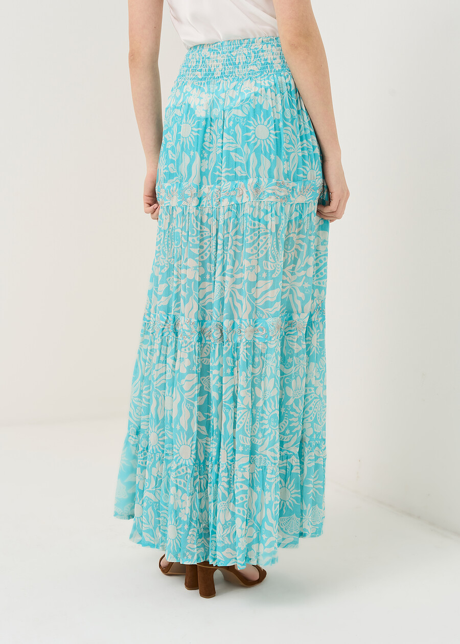 Garcia tiered long skirt AZZURO AZZURRO Woman , image number 4