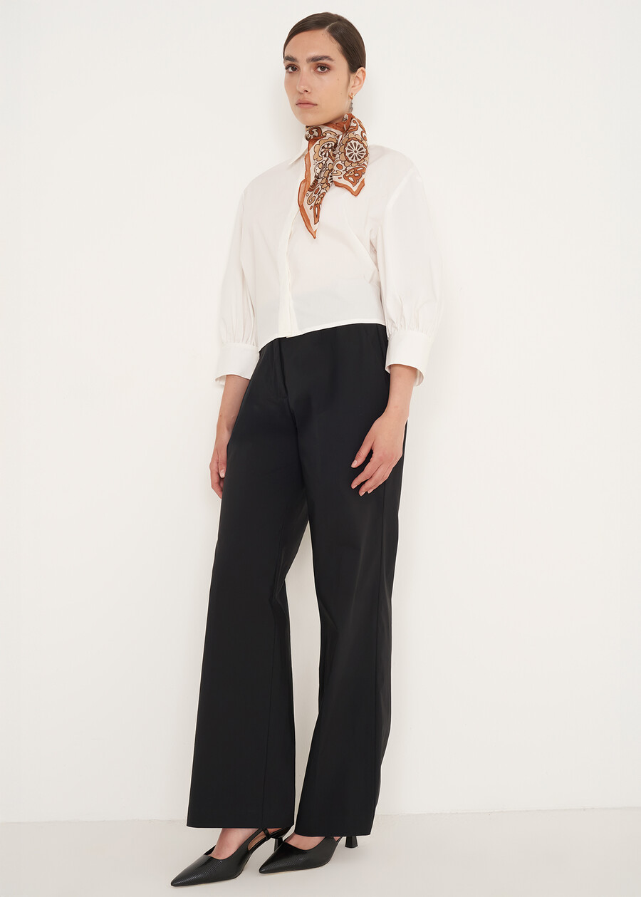 Piero cotton-blend trousers NERO BLACK Woman , image number 1