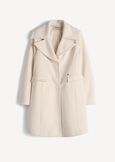 Chris single-breasted diagonal wool-blend coat BEIGE LATTE Woman image number 5