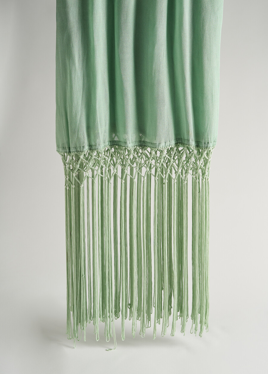 Sanny viscose scarf with fringes VERDE Woman , image number 2