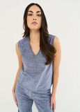 Taigo basic V-neck top DENIM Woman image number 1