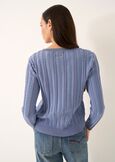 Mabel round-neck sweater ROSSO BORDEAUXCELESTE POLVERE Woman image number 4