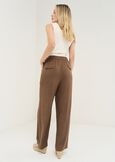 Poly viscose and linen trousers MARRONE Woman image number 4