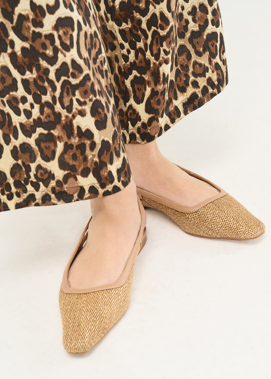 Samoa woven fabric slingbacks BEIGE DOESKIN Woman , image number 1