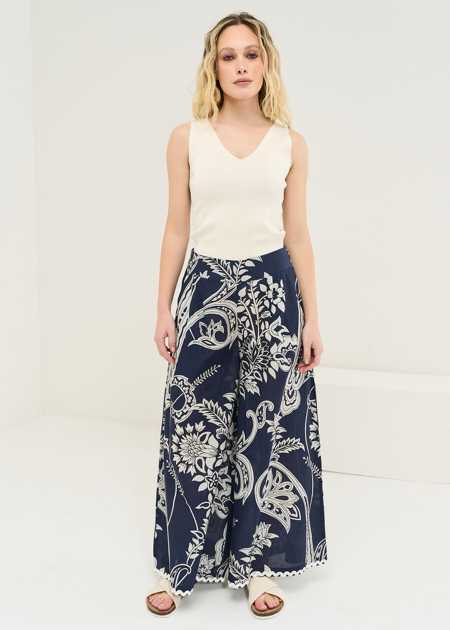 Prince printed trousers BLU Woman , image number 2