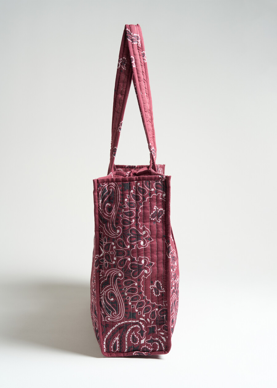Bailey cotton shopping bag ROSSO BORDEAUX Woman , image number 3