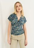 Sand V-neck T-shirt BLU Woman image number 1