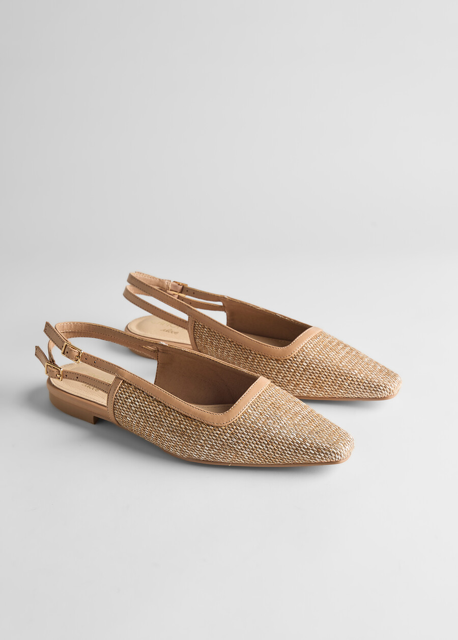 Samoa woven fabric slingbacks BEIGE DOESKIN Woman , image number 2