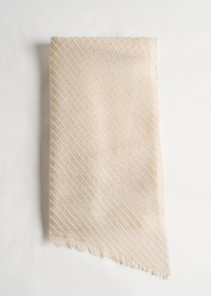 Suellen pleated lurex scarf BEIGE LATTEGOLD Woman , image number 2