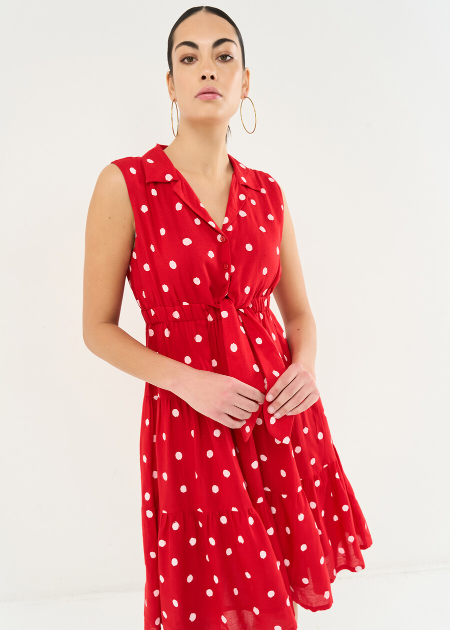 Amior short polka dot dress ROSSO Woman , image number 2