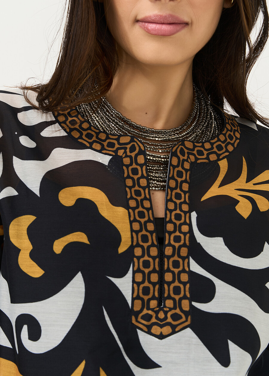 Breezy Kurta blouse with print BIANCO WHITE Woman , image number 2