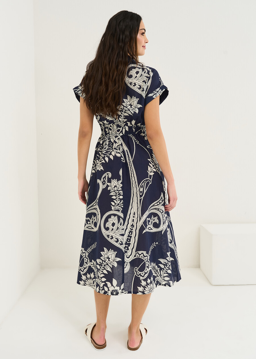 Agadir midi dress in printed cotton BLU Woman , image number 3
