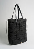 Brigitte maxi crochet shopper NERO BLACK Woman image number 2