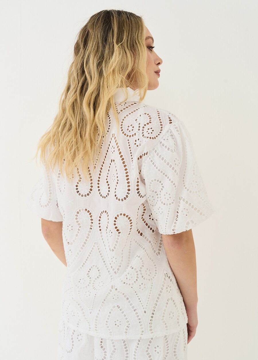 Cleopatra openwork shirt BIANCO WHITE Woman , image number 3