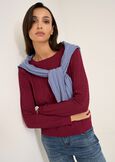 Mabel round-neck sweater ROSSO BORDEAUXCELESTE POLVERE Woman image number 1