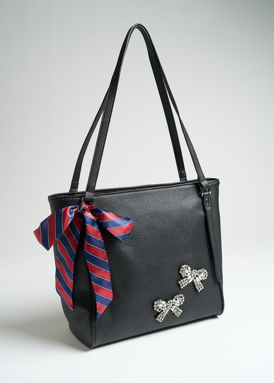 Bely A black shopper with strass NERO Woman , image number 1