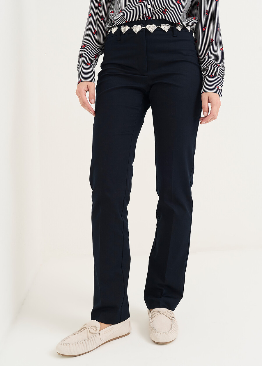 Pablos slim cotton trousers BLU Woman , image number 2