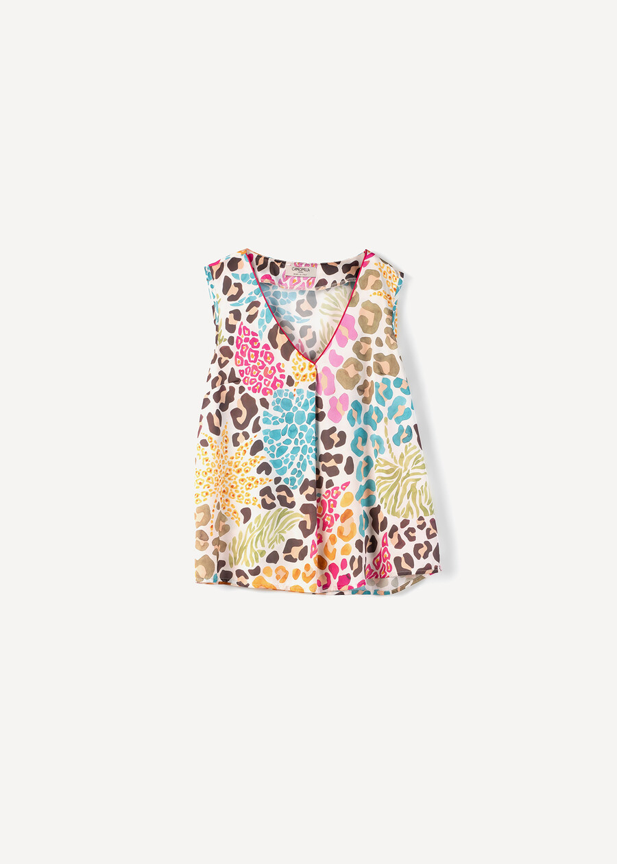 Tricky animalier print top BEIGE Woman , image number 5