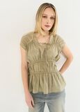 Tiago cotton top with flounce MARRONEVERDE Woman image number 1