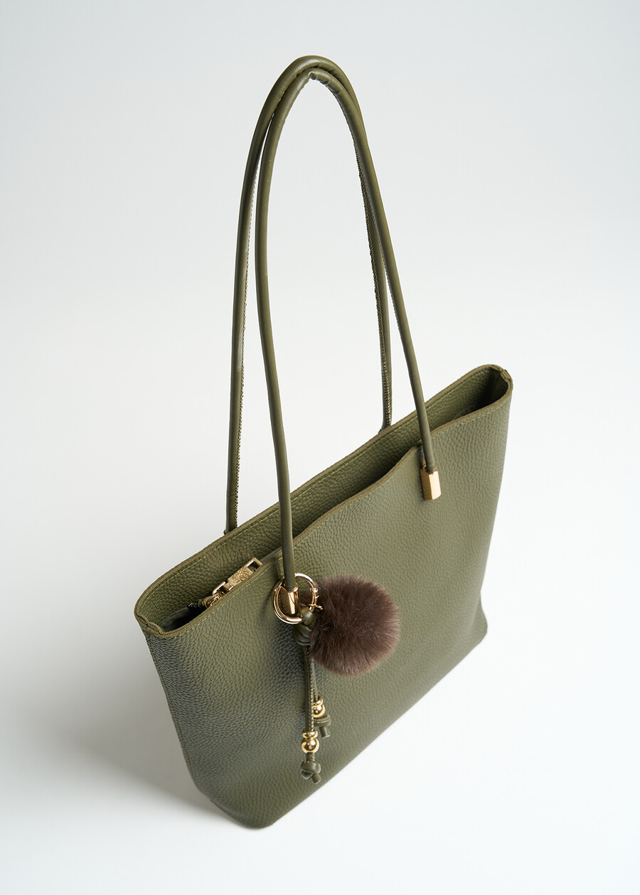 Bay shopper with pom-pom charm VERDENERO Woman , image number 3