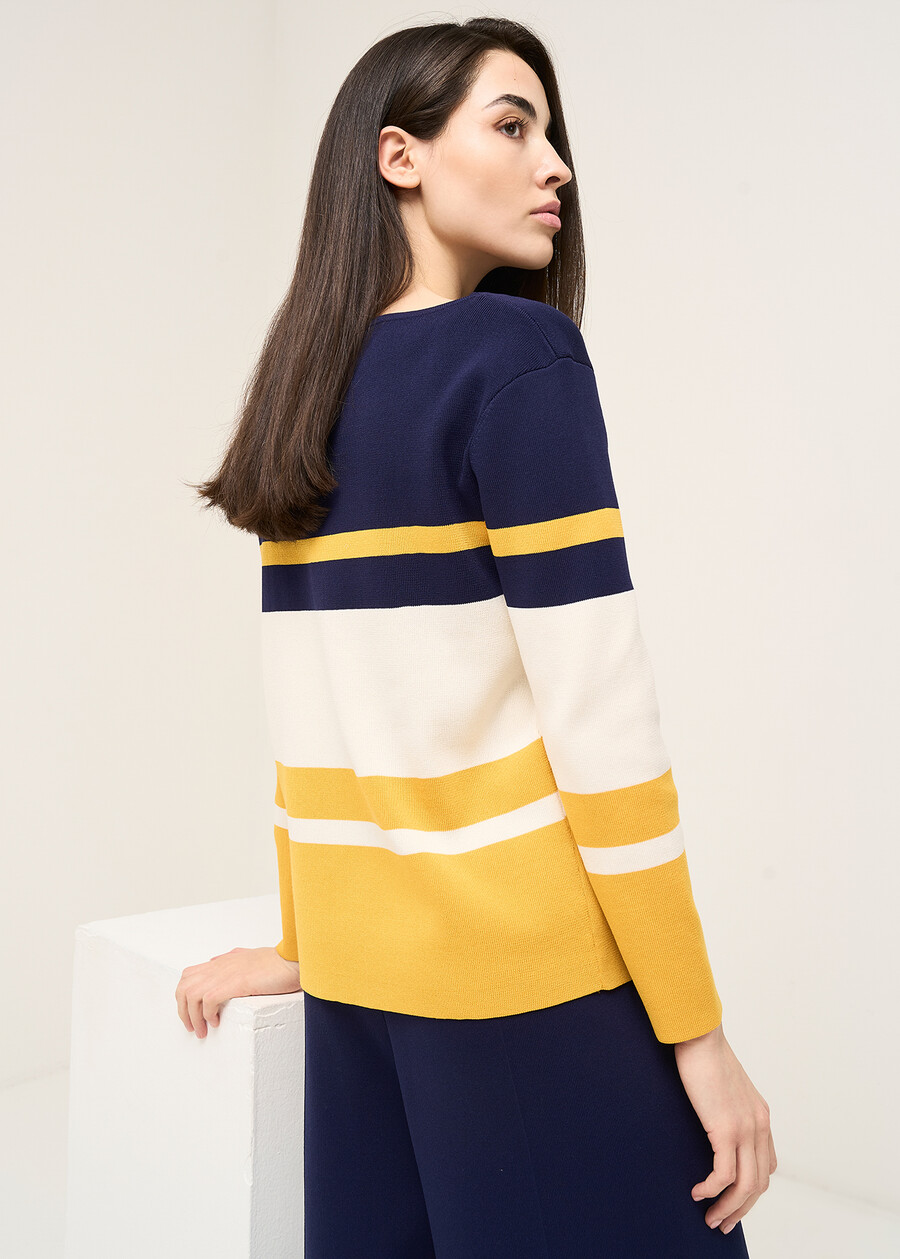 Melanie boat neck knit BLU Woman , image number 3